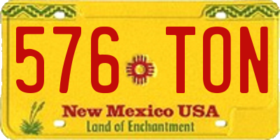 NM license plate 576TON
