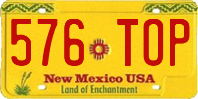 NM license plate 576TOP