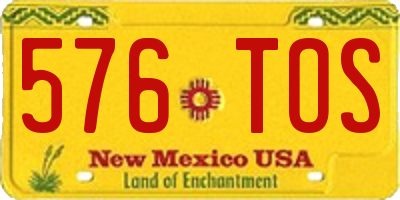 NM license plate 576TOS