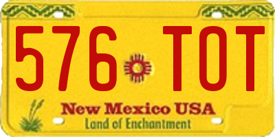 NM license plate 576TOT