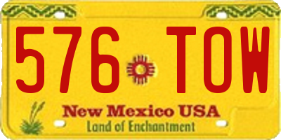 NM license plate 576TOW