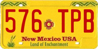 NM license plate 576TPB