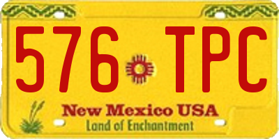 NM license plate 576TPC