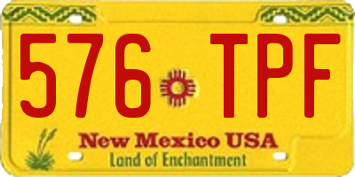 NM license plate 576TPF