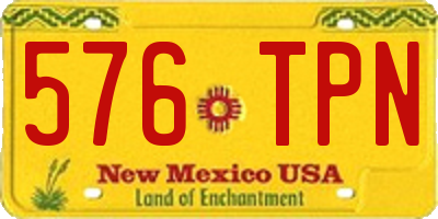 NM license plate 576TPN