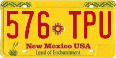 NM license plate 576TPU