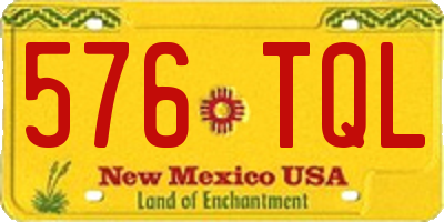 NM license plate 576TQL