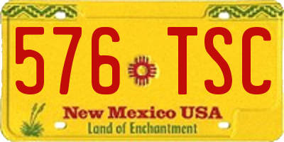 NM license plate 576TSC