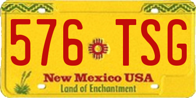 NM license plate 576TSG