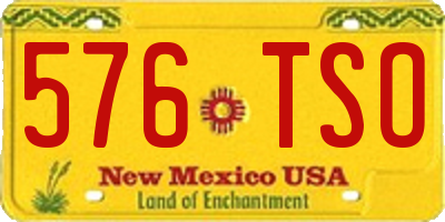 NM license plate 576TSO