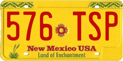 NM license plate 576TSP