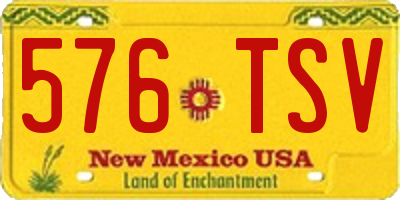 NM license plate 576TSV