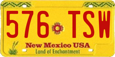 NM license plate 576TSW