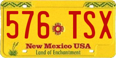 NM license plate 576TSX