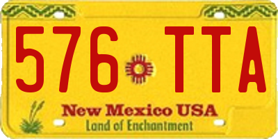 NM license plate 576TTA