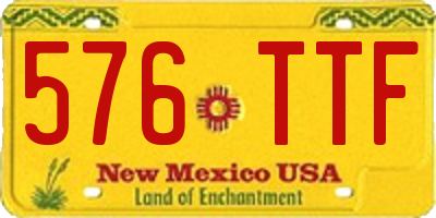 NM license plate 576TTF