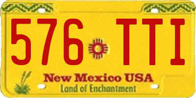 NM license plate 576TTI