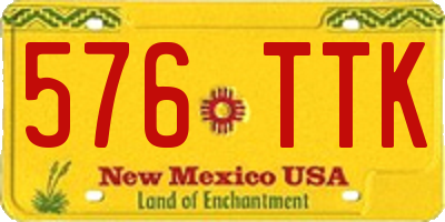 NM license plate 576TTK
