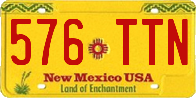 NM license plate 576TTN