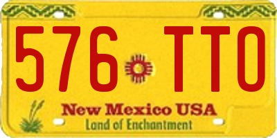 NM license plate 576TTO