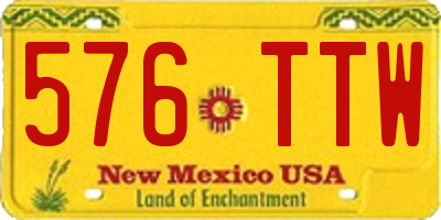 NM license plate 576TTW