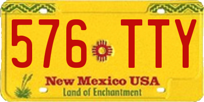 NM license plate 576TTY