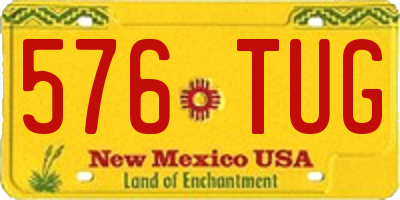 NM license plate 576TUG