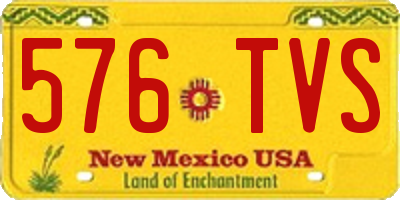 NM license plate 576TVS