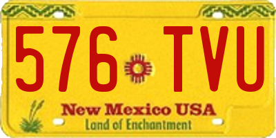 NM license plate 576TVU