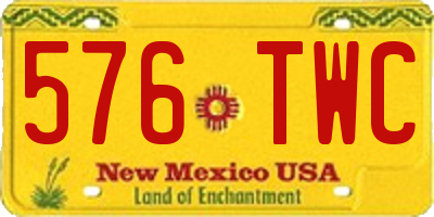 NM license plate 576TWC