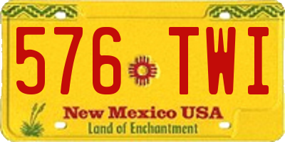 NM license plate 576TWI