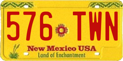 NM license plate 576TWN