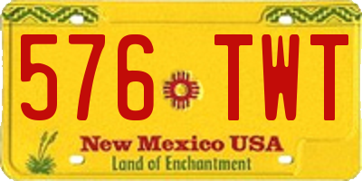 NM license plate 576TWT