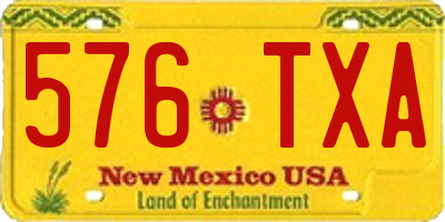 NM license plate 576TXA
