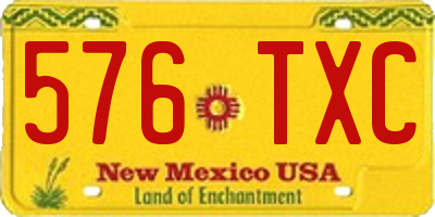 NM license plate 576TXC