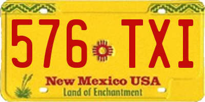 NM license plate 576TXI
