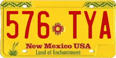 NM license plate 576TYA