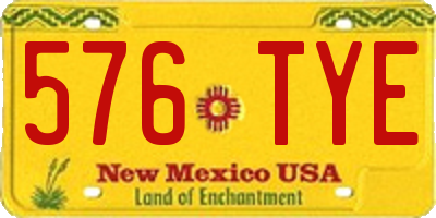 NM license plate 576TYE