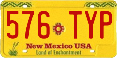 NM license plate 576TYP