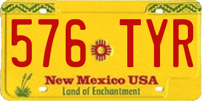 NM license plate 576TYR