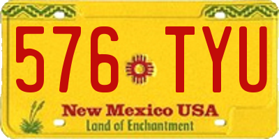 NM license plate 576TYU