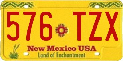 NM license plate 576TZX