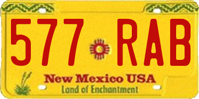 NM license plate 577RAB