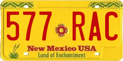 NM license plate 577RAC