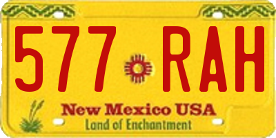 NM license plate 577RAH