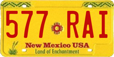 NM license plate 577RAI