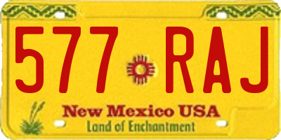 NM license plate 577RAJ