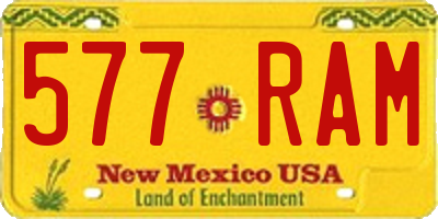 NM license plate 577RAM