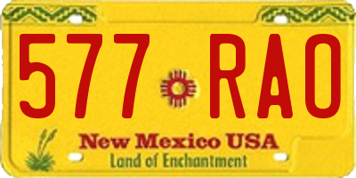 NM license plate 577RAO