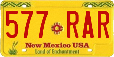 NM license plate 577RAR